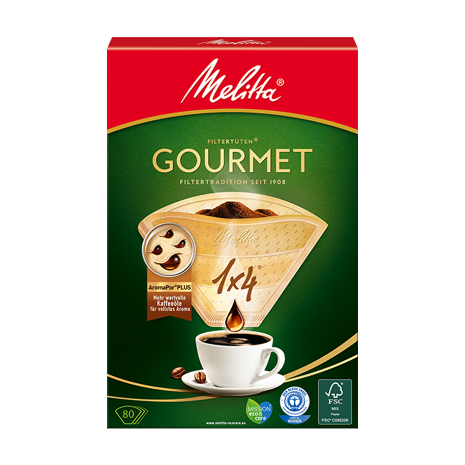Melitta R Filtertueten Gourmet 1x4 Naturbraun 80 1034743150