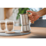 Milu Edelstahl Espressokocher Set Holzoptik Griff 200ml 4 Tassen 1045052723 2