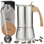 Milu Edelstahl Espressokocher Set Holzoptik Griff 300ml 6 Tassen 1045052725 1