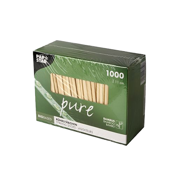 PAPSTAR Ruehrstaebchen Aus Bambus Pure 11 Cm 1000 Stueck 1048033305