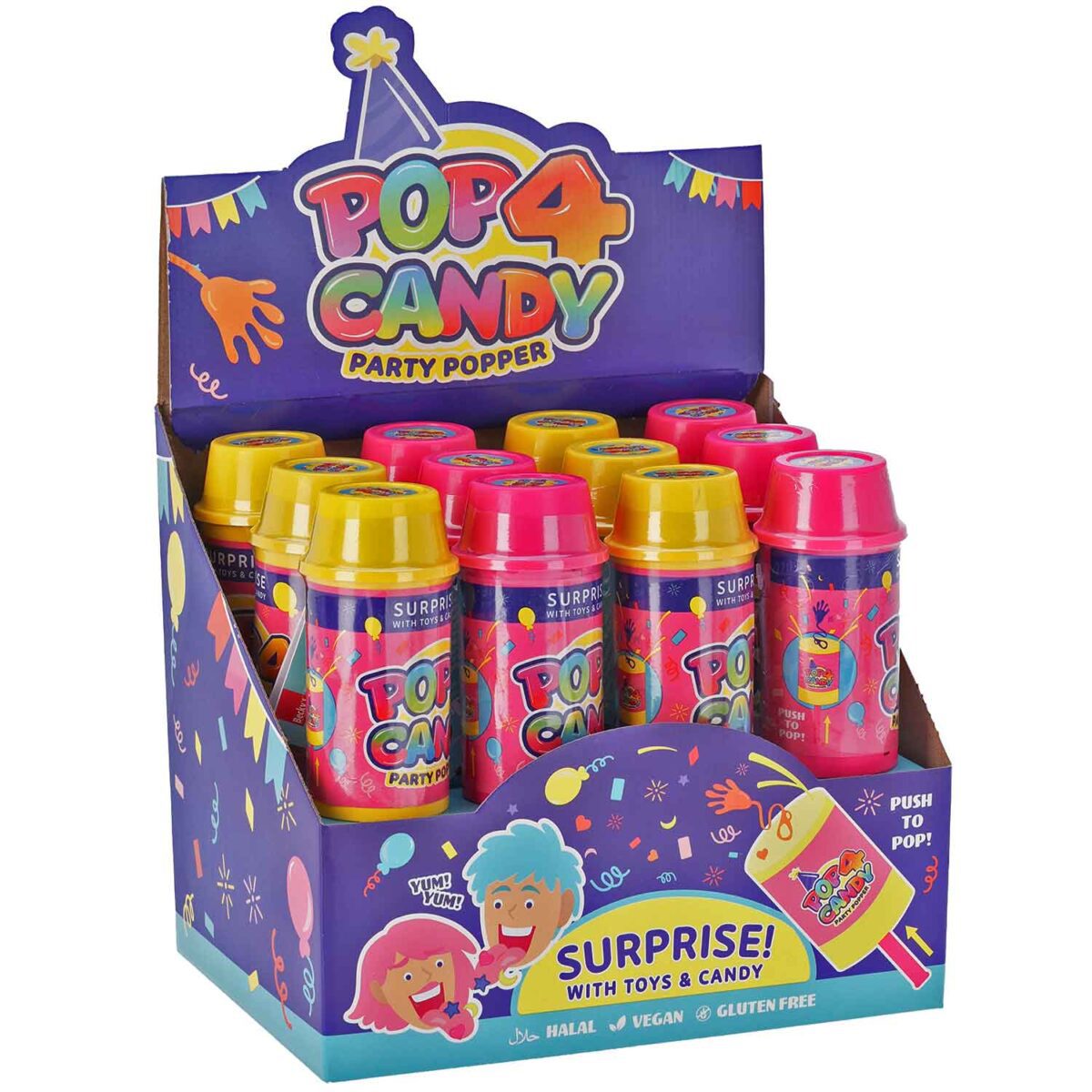 Becky's Pop 4 Candy Party Popper - Partyjny Rzucający Cukierkami Becky ...