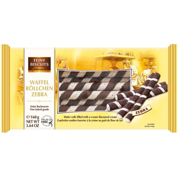 Feiny Biscuits Waffel Roellchen Zebra 160g No1 4247