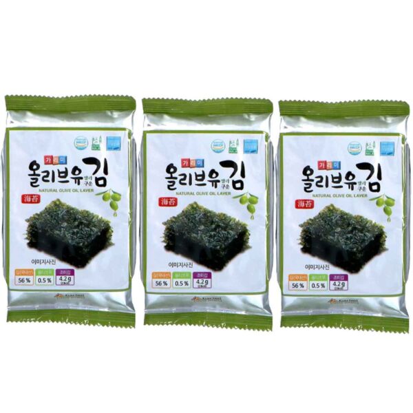 Garimi Seetang Snack Natural Olive Oil Laver 3x4 2g No1 1053