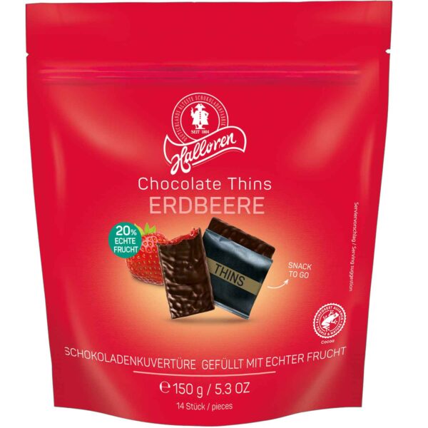 Halloren Chocolate Thins Erdbeere 150g No1 5740