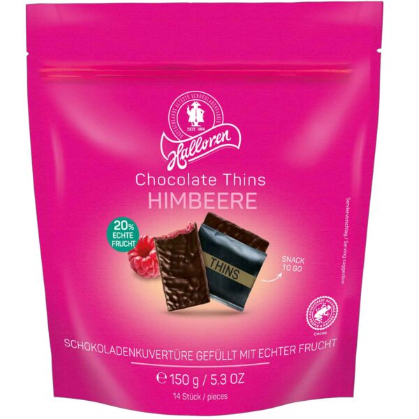 Halloren Chocolate Thins Himbeere 150g No1 1244