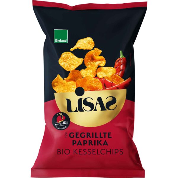 Lisas Bio Kesselchips Gegrillte Paprika 50g No1 4449