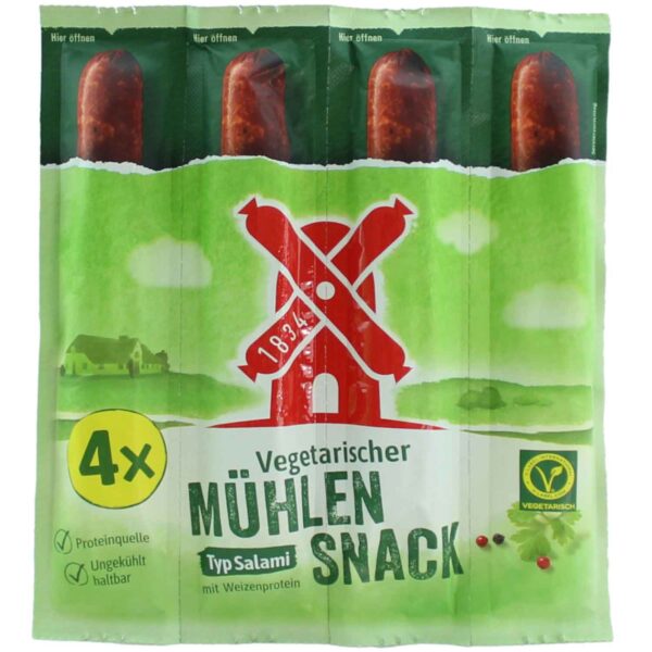 Ruegenwalder Muehle Vegetarischer Muehlen Snack Typ Salami 4x20g No1 0419